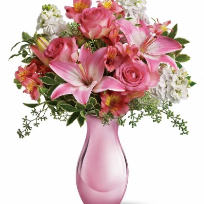Pink Reflections Bouquet with Roses